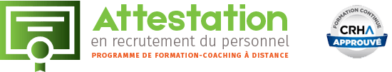 Atestation en recrutement du personnel - CRHA Approuvé